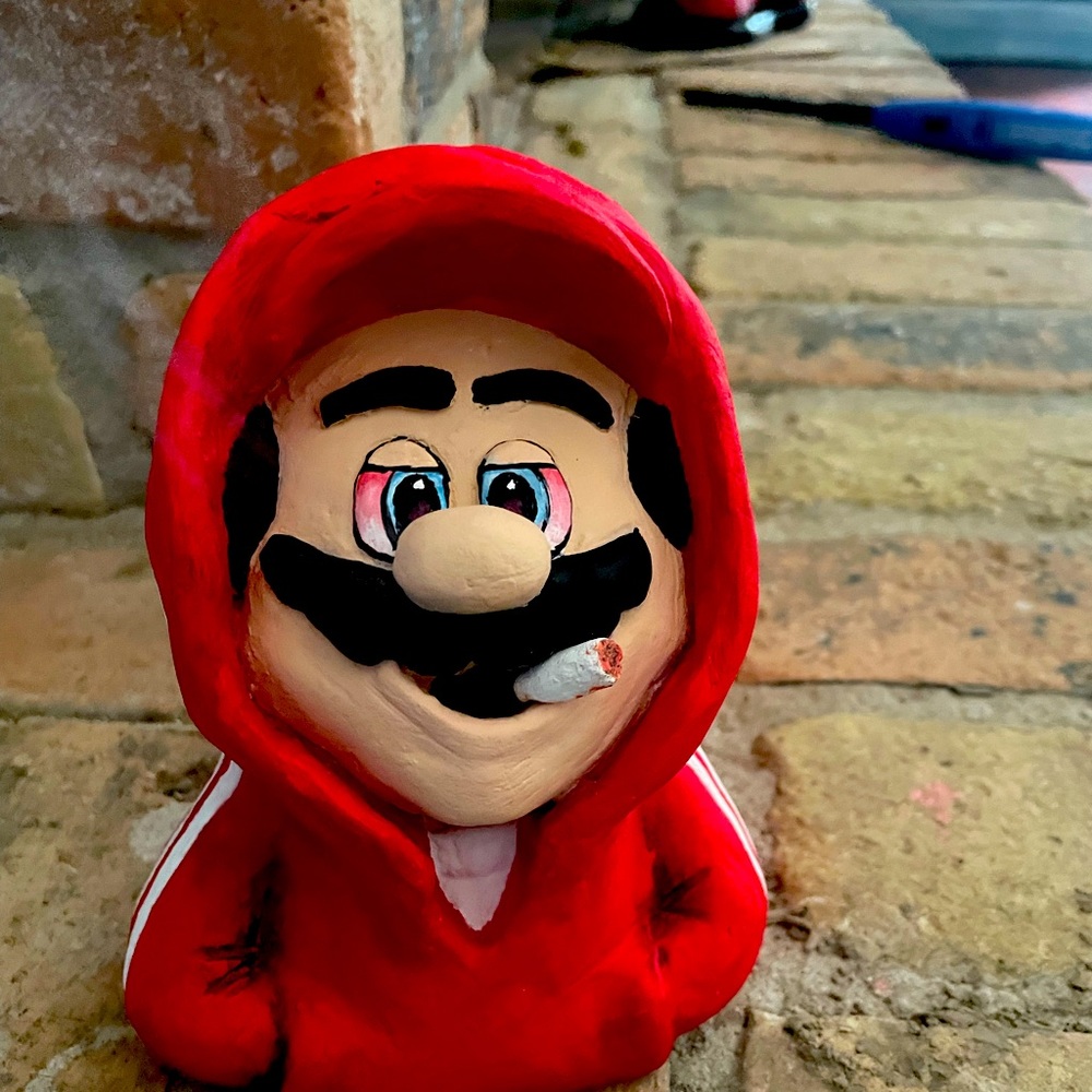 Super Mario smoke.Figurine plaster.incense cone burner.Handmade.Home fragrances.